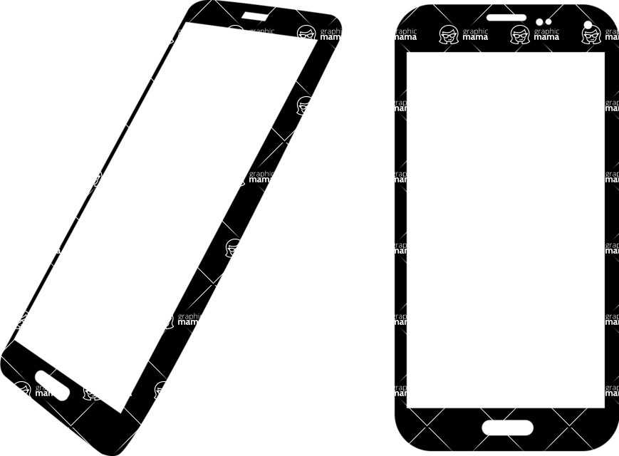 Vector silhouettes - Vector Smartphone Silhouettes Set